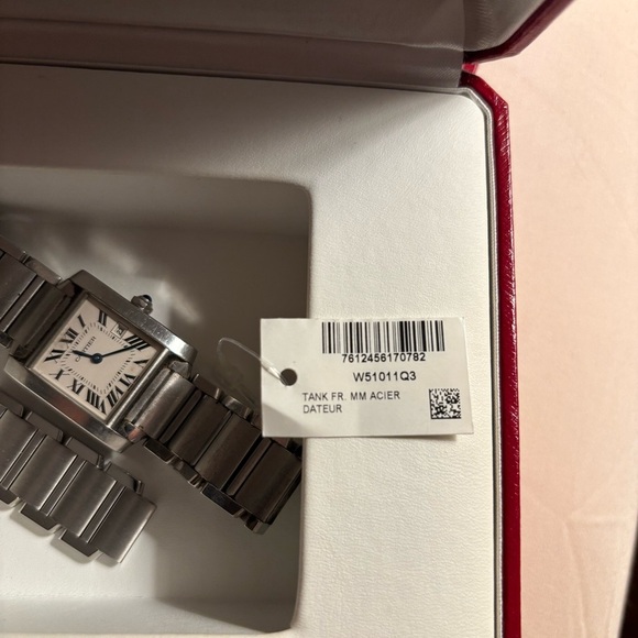 EUC CARTIER TANK FRANÇAISE W51011Q3 Women’s Watch stainless steel - Picture 7 of 10